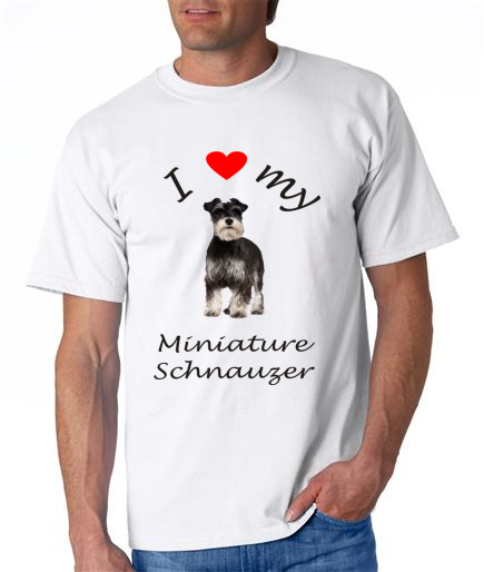 Dogs - Miniature Schnauzer Picture on a Mens Shirt